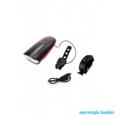 XBYC-6163 ÖN FAR ve KORNA ŞARJLI - SİYAH KIRMIZI