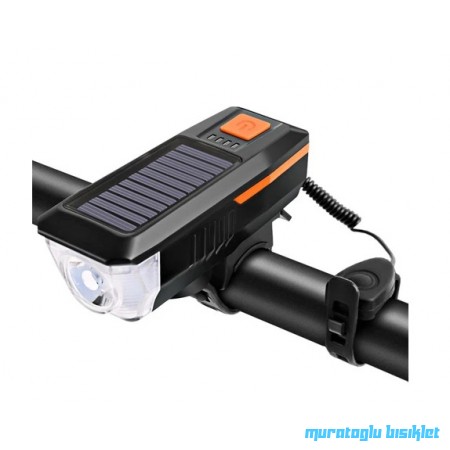 TEX XBYC-6144 ÖN IŞIK-KORNA - USB ŞARJLI - SİYAH TURUNCU