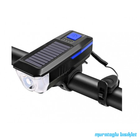 TEX XBYC-6144 ÖN IŞIK-KORNA - USB ŞARJLI - SİYAH MAVİ