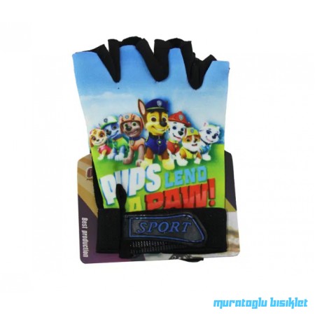 TEX XBYC HJ-1509  KIZ ÇOCUK ELDİVENİ - Mini Paw Patrol - YEŞİL MAVİ