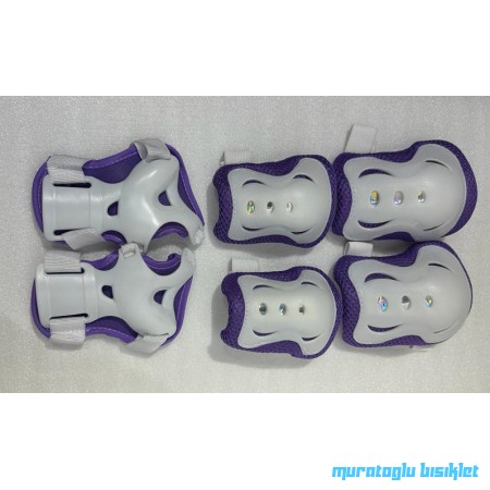 TEX ÇOCUK DİZLİK DİRSEKLİK SET   - LİLA BEYAZ