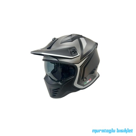 SWAY - FS-X2 TOKYO FULLFACE KASK - TİTANYUM BEYAZ SİYAH - Medium beden
