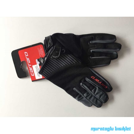CARRARO UZUN PARMAK ELDİVEN SİYAH PK-3020 - SİYAH GRİ - LARGE