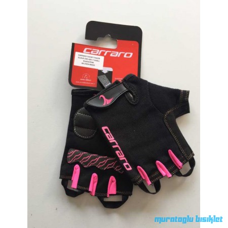 CARRARO KISA PARMAK ELDİVEN CRO-004 - SİYAH PEMBE - M BEDEN