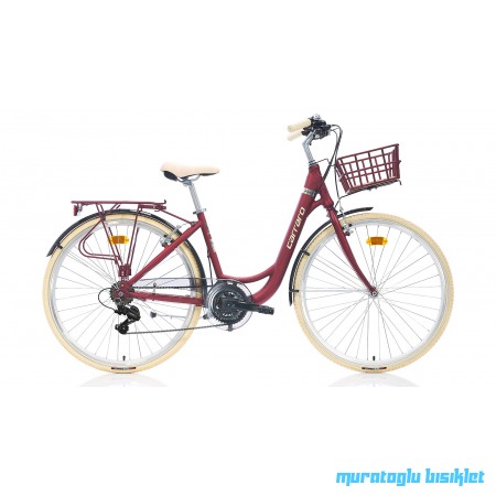 28J CARRARO JULIET ŞEHİR BİSİKLETİ - MAT KIRMIZI KROM KREM - 43