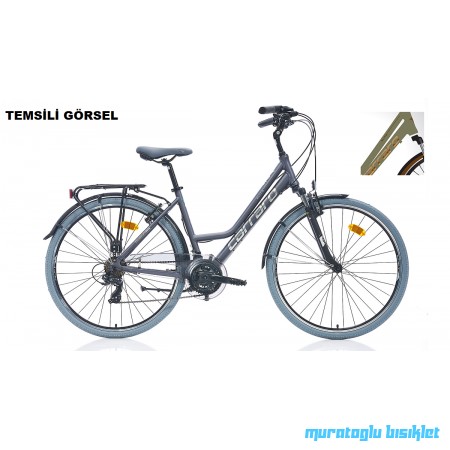 28J CARRARO ELITE 705 V SEHIR BİSİKLETİ - MAT METALİK YEŞİL KAHVE - 43 KADRO