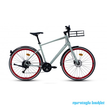 28J CARRARO COMMUTER ŞEHİR BİSİKLETİ - GRİ KIRMIZI - 48 KADRO