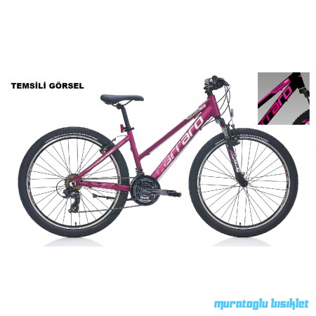 26J CARRARO FORCE 601 BAYAN DAĞ BİSİKLETİ - MAT SİYAH FUŞYA - 38 KADRO