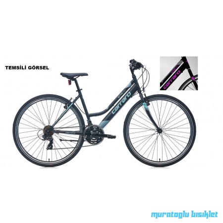 28J CARRARO ACTIVE 282 ŞEHİR BİSİKLETİ - MAT SİYAH GRİ MOR - 40 KADRO