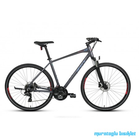 28J CARRARO SPORTIVE 223 ŞEHİR BİSİKLETİ - ANTRASİT KIRMIZI MAVİ - 51 KADRO