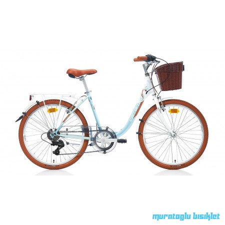 28J CARRARO JULIANA BAYAN ŞEHİR BİSİKLETİ - BEYAZ TURKUAZ KAHVE - 43 KADRO