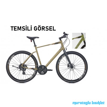 28J CARRARO SPORTIVE 324 ŞEHİR BİSİKLETİ - MAT HAKİ YEŞİL SİYAH - 48 KADRO