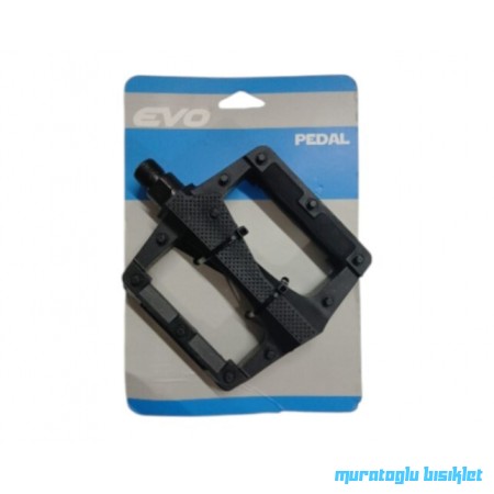 EVO PEDAL - PLASTİK , GENİŞ, REFLEKÖRLÜ, ALTIGEN DİŞLİ, AZ DOKULU - SİYAH