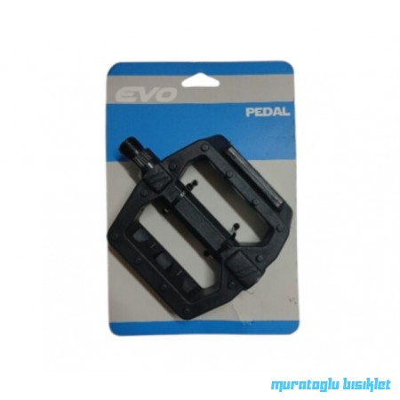 EVO PEDAL - PLASTİK , GENİŞ, REFLEKÖRLÜ, YUVARLAK DİŞLİ, DÜZ - SİYAH