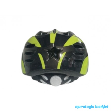 MOON MV-7 ÇOCUK KASK ÇİZGİ DESENLİ - SİYAH YEŞİL SARI - S