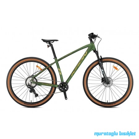27.5J KRON XC 100 PRO HD DAĞ BİSİKLETİ - MAT HAKİ PARLAK SARI - 38 KADRO