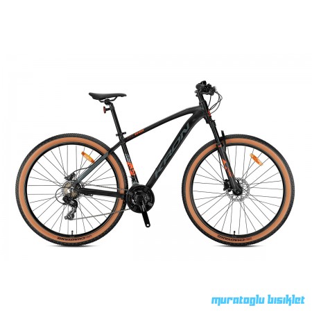 27.5J KRON XC 100 HD 21V DAĞ BİSİKLETİ - MAT SİYAH TURUNCU FÜME - 38 KADRO