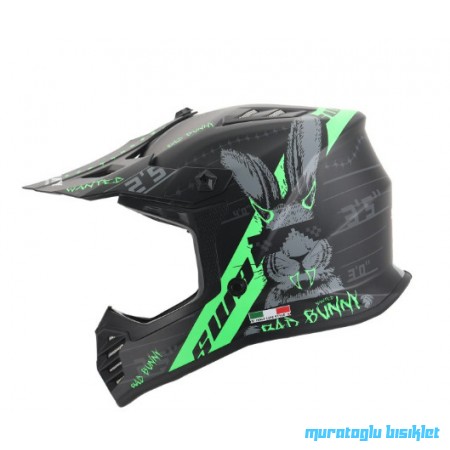 SWAY - FS-618 BUNNY CROSS KASK - SİYAH YEŞİL - LARGE BEDEN