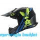 SWAY - FS-618 BUNNY CROSS KASK - PARLAK SİYAH MAVİ YEŞİL - XLARGE BEDEN