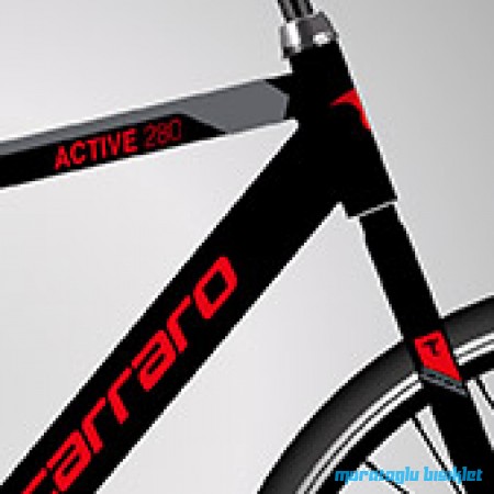28J CARRARO ACTIVE 280 ŞEHİR BİSİKLETİ - SİYAH GRİ KIRMIZI - 49