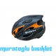 MOON MV-29  KASK IŞIKLI   - MAT SİYAH CARBON TURUNCU - L