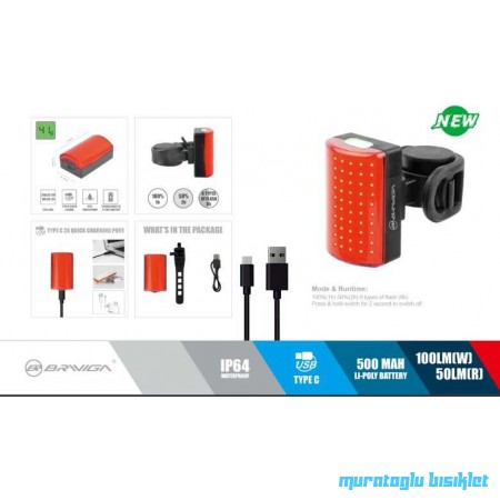 Eastpower ARKA ÇAKAR EBL-3355 100 LM USB IP64 SU GEÇİRMEZ
