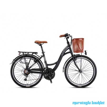 24J GERONI TOURER 21V VB ŞEHİR BİSİKLETİ - MAT SİYAH GRİ KAHVE - 40 KADRO