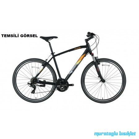 28J BİSAN TRX 8100 ŞEHİR BİSİKLETİ - MAT SİYAH SARI - 56 KADRO