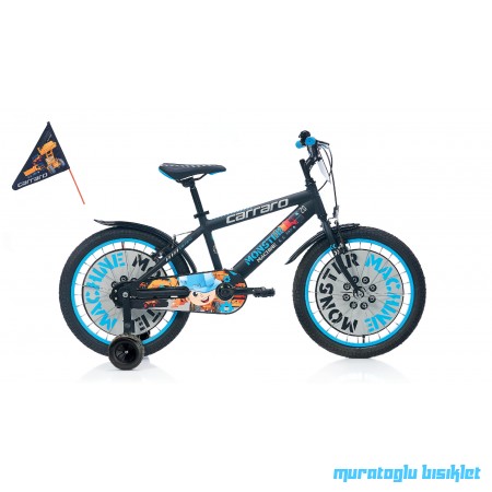 20J CARRARO MONSTER ÇOCUK BİSİKLETİ  - MAT SİYAH GRİ MAVİ