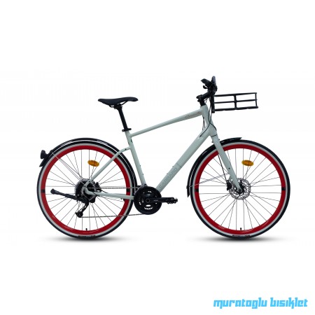 28J CARRARO COMMUTER ŞEHİR BİSİKLETİ - GRİ KIRMIZI - 52 KADRO