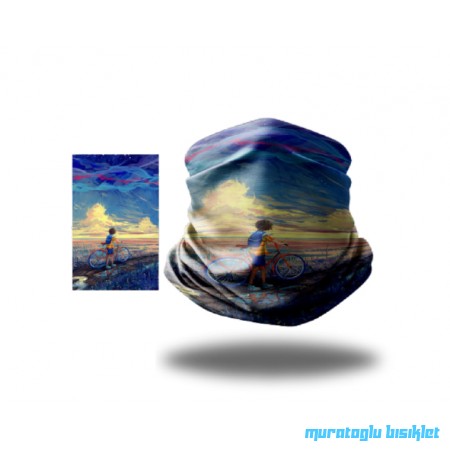 TEX XBYC 6513 BANDANA - MAVİ SARI PEMBE