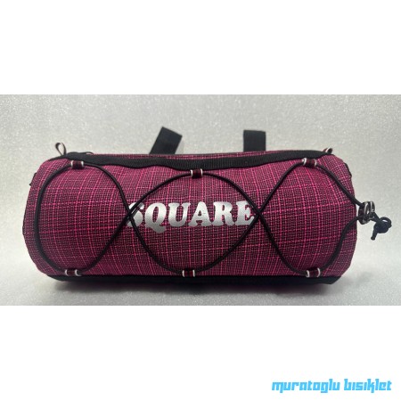 SQUARE S-795 Gidon yatay Silindir çanta - PEMBE SİYAH