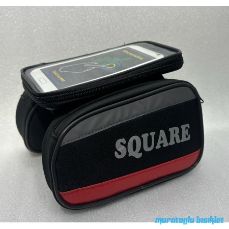 SQUARE S-250 Kadro Üstü Heybe Çanta - SİYAH KIRMIZI
