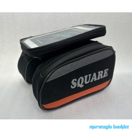 SQUARE S-250 Kadro Üstü Heybe Çanta - SİYAH TURUNCU