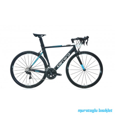 28J CARRARO RACE 062 AERO YARIŞ BİSİKLETİ - MAT SİYAH BEYAZ TURKUAZ - 54 KADRO