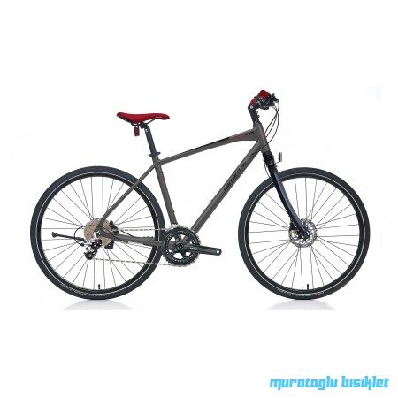 28J CARRARO SPORTIVE 250 ŞEHİR BİSİKLETİ - MAT ANTRASİT KIRMIZI - 51 KADRO