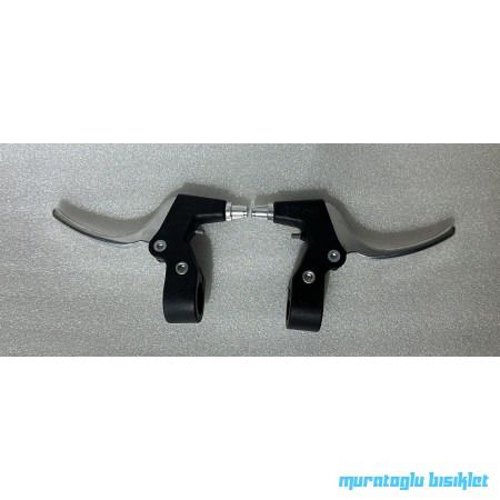 TAIWAN FREN KOLU HJ-342PDV ÇIFT V-FREN PLASTIK KELEPÇE, AL. KOL 3 PARMAK - SİYAH GÜMÜŞ