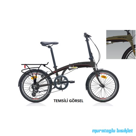 20J CARRARO FLEXI 108 KATLANIR BİSİKLET - HAKİ TURUNCU