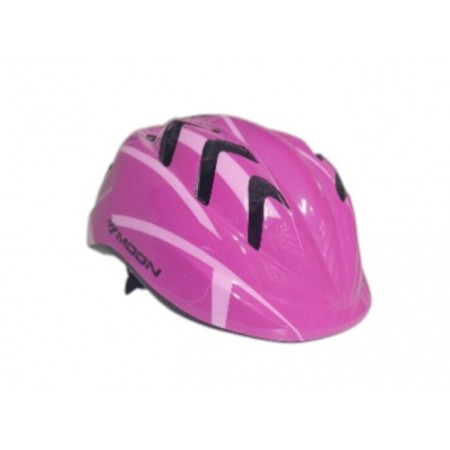 MOON M-7 ÇOCUK KASK ÇİZGİ DESENLİ - MOR PEMBE - S