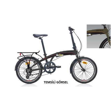 20J CARRARO FLEXI 108 KATLANIR BİSİKLET - HAKİ TURUNCU