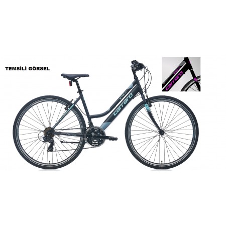 28J CARRARO ACTIVE 282 ŞEHİR BİSİKLETİ - MAT SİYAH GRİ MOR - 40 KADRO