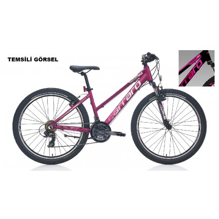 26J CARRARO FORCE 601 BAYAN DAĞ BİSİKLETİ - MAT SİYAH FUŞYA - 38 KADRO