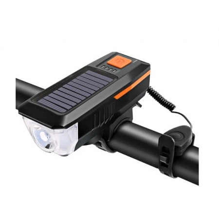 TEX XBYC-6144 ÖN IŞIK-KORNA - USB ŞARJLI - SİYAH TURUNCU