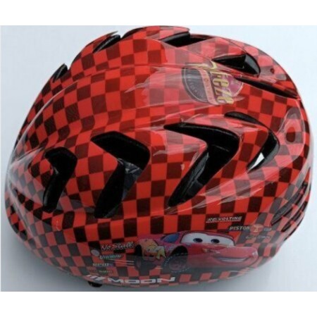 MOON M-7 ÇOCUK KASK ARABALAR KARELİ - KIRMIZI - S BEDEN