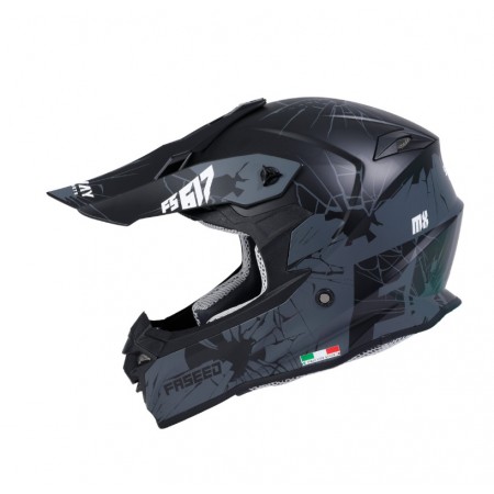 SWAY - FS-617 CRAK CROSS KASK - MAT SİYAH GRİ - XLARGE BEDEN