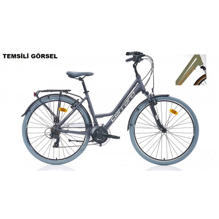 28J CARRARO ELITE 705 V SEHIR BİSİKLETİ - MAT METALİK YEŞİL KAHVE - 43 KADRO