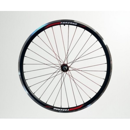 TRAZANO 26 ÖN DUBLE ÖRÜLÜ JANT, V FREN,  32D, SİYAH KIRMIZI