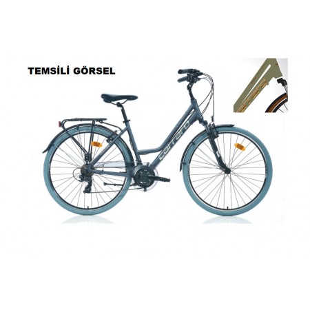 28J CARRARO ELITE 705 V SEHIR BİSİKLETİ - MAT METALİK YEŞİL KAHVE - 46 KADRO