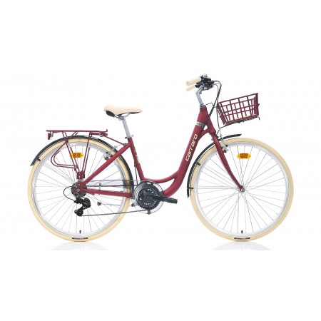 28J CARRARO JULIET ŞEHİR BİSİKLETİ - MAT KIRMIZI KROM KREM - 43