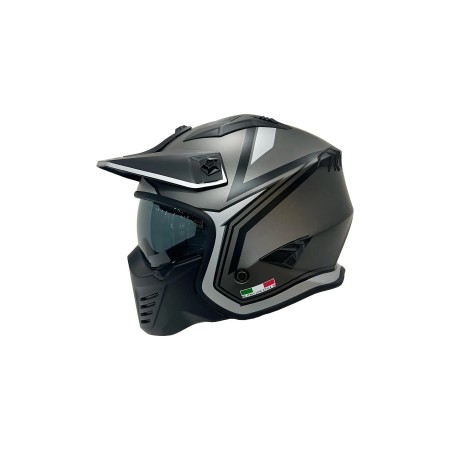 SWAY - FS-X2 TOKYO FULLFACE KASK - TİTANYUM BEYAZ SİYAH - Medium beden